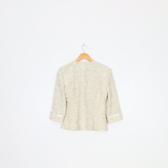 *Oblique Cream Open Structured Blazer - Picture 7 of 7